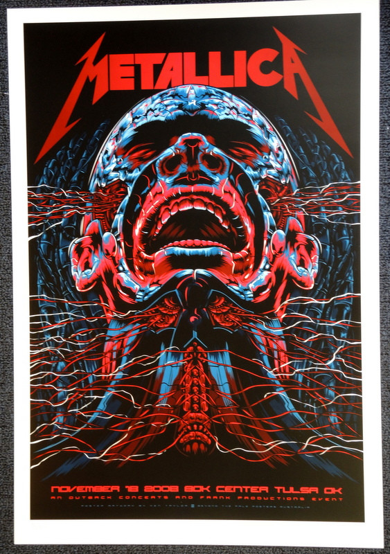 METALLICA - 2008 - TULSA - KEN TAYLOR - POSTER - LARS ULRICH