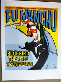 FU MANCHU -DENVER - BLUEBIRD - POSTER - LINDSEY KUHN - 2002 - POSTER