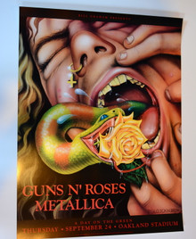 METALLICA - GUNS AND ROSES - BGP64- DAY ON THE GREEN - 1992 - POSTER -  OAKLAND STADIUM 