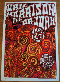 VAN MORRISON - DR. JOHN - 2001- NEW ORLEANS JAZZ FEST- POSTER - JAY MICHAEL - INNERVISION