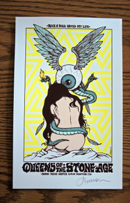 QUEENS OF THE STONE AGE - GIGPOSTER MINI PRINT  - JERMAINE ROGERS - SIGNED 