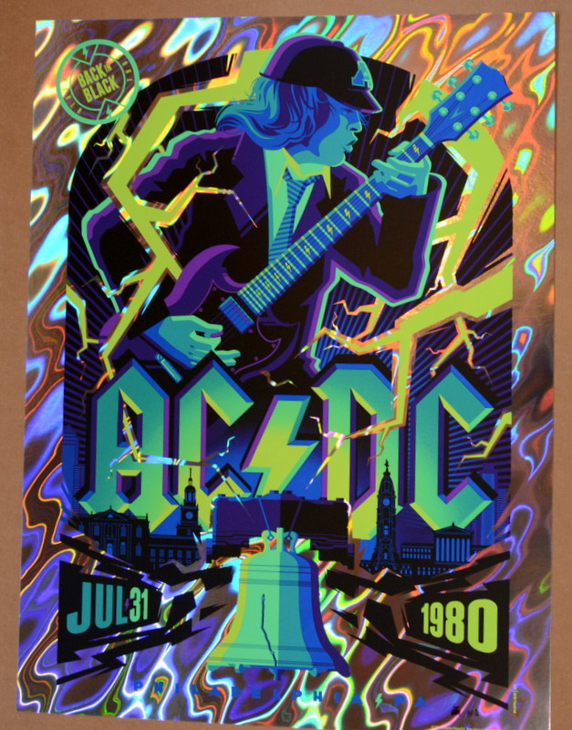 AC / DC - 1980 - PHILADELPHIA - MIDNIGHT BLUE LAVA FOIL - ARTIST