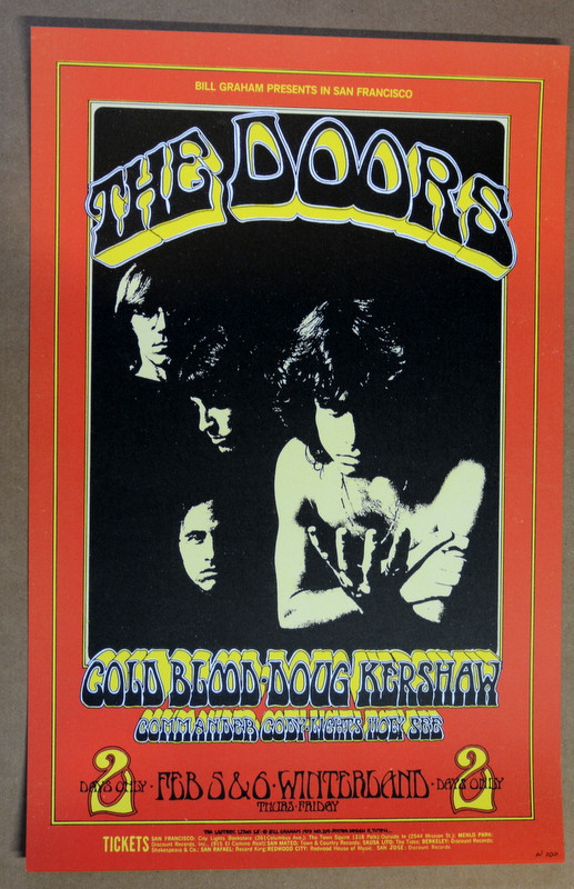 THE DOORS - 1970 - WINTERLAND - BG219 - POSTER - RANDY TUTEN - JIM