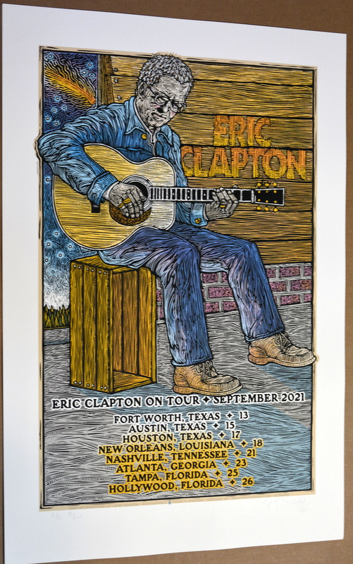 ERIC CLAPTON - SEPTEMBER 2021 TOUR POSTER - GARY HOUSTON - VARIOUS VENUES -  Rock Candy Posters