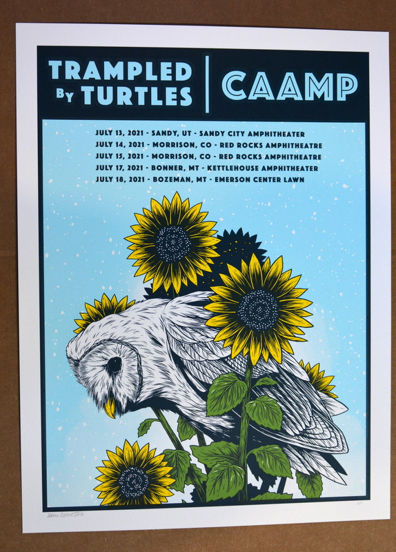 TRAMPLED BY TURTLES CAAMP 2021 RED ROCKS POSTER LOGAN SCHMITT