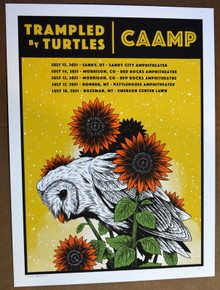 TRAMPLED BY TURTLES - CAAMP - 2021 - VARIANT - RED ROCKS - POSTER - LOGAN SCHMITT - ARTIST PROOF
