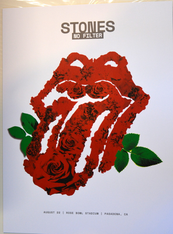 ROLLING STONES - NO FILTER TOUR - 2019 - POSTER - AUGUST 22 - PASADENA -  ROSE BOWL - CHARLIE WATTS - Rock Candy Posters