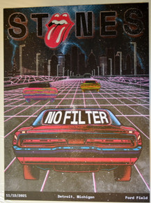 THE ROLLING STONES - NO FILTER TOUR - 2021 - POSTER - NOV 15 - DETROIT - FORD FIELD- KEITH RICHARDS