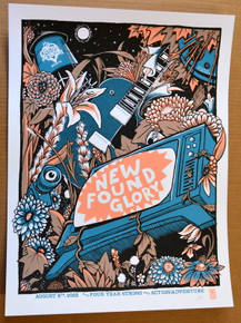 NEW FOUND GLORY -2022 - HOB - DALLAS - MOONLIGHT SPEED - POSTER - 4 YEAR STRONG