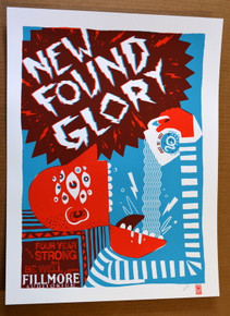 NEW FOUND GLORY -2022 - FILLMORE - DENVER - MOONLIGHT SPEED - POSTER - 4 YEAR STRONG