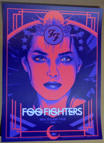FOO FIGHTERS - 2018 - NEW ZEALAND - TOUR POSTER - VANCE KELLY -ORIGINAL - MEDICINE AT MIDNIGHT