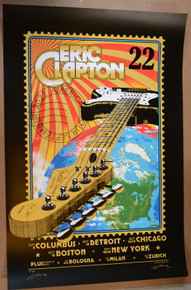 ERIC CLAPTON - 2022 - HAND SIGNED - AMERICAN TOUR- ADAM POBIACK - POSTER - S/N