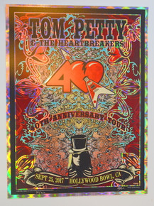 TOM PETTY HEARTBREAKERS  - FINAL SHOW - LICENSED - HOLLYWOOD BOWL 2017 - FOIL - POSTER - 