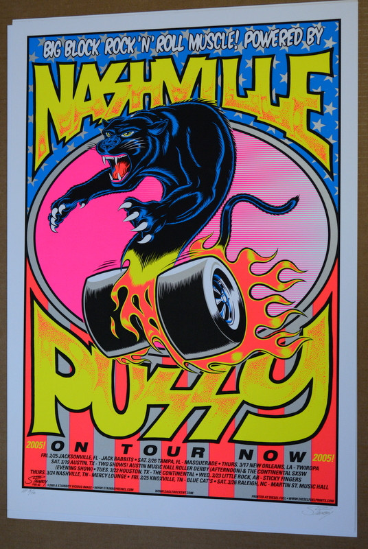 NASHVILLE PUSSY - 2005 TOUR POSTER - HOUSTON - #5/250 - STAINBOY