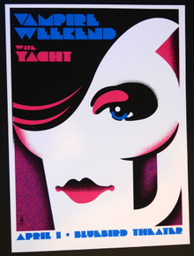 VAMPIRE WEEKEND - YACHT - 2008-  BLUEBIRD THEATER - DENVER - JAY VOLLMAR - SILK SCREEN POSTER