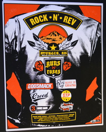 ROCK N'REV - GUNS AND ROSES - STURGIS 2010 - ALICE IN CHAINS - CREED - JAY VOLLMAR - SILK SCREEN POSTER