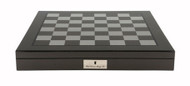 Dal Rossi 50cm Carbon Fibre Finish Chess Board with Storage Compartment (Board Only)