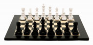 Dal Rossi 50cm Black/Erable Chess Board & 105mm White/Black Colour Chess Pieces
