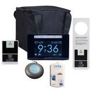 ADA kit w shake awake, clock, door knock, smoke detector, and phone amplifier
