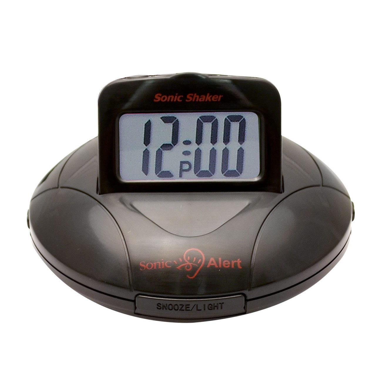 Black Sonic Alert Sonic Shaker .75" Digital Vibrating Alarm Clock SBP100B 