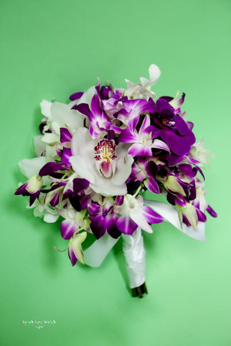 Mixed Purple Orchid Bridal Bouquet Wedding Flowers Fresh Flowers