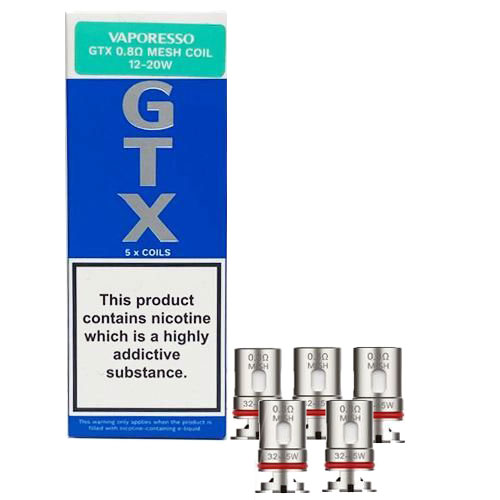 Vaporesso GTX Replacement Coils - 0.8ohm GTX Mesh Coil, 5 PACK