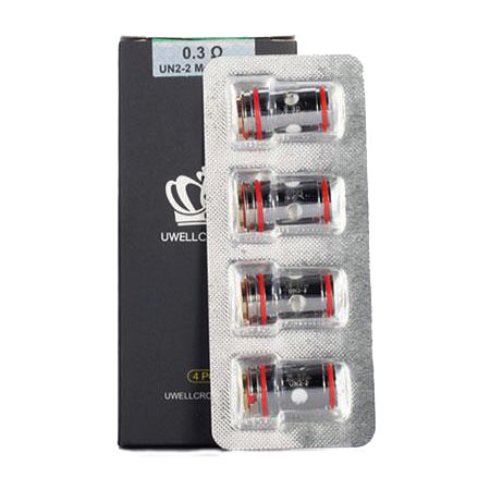 UWELL Crown 5 Replacement Coils - 0.3Ω UN2-2 Dual Mesh Coil, 4 Pack