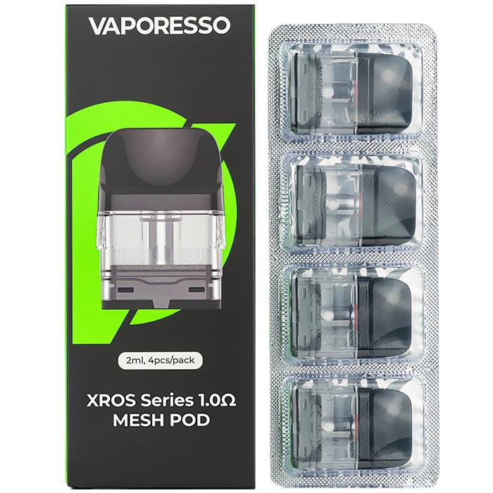Vaporesso XROS Replacement Pods - 1.0ohm XROS Pod, 4 Pack