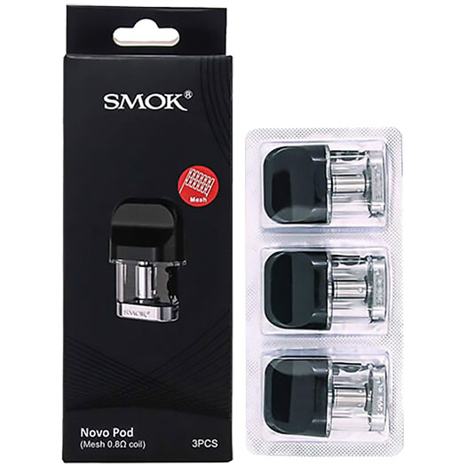 SMOK Novo Replacement Pods - 0.8ohm Novo Mesh Pod, 3-Pack