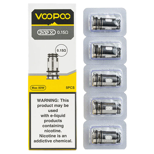 Voopoo PnP-X Replacement Coils - 0.15ohm PnP-X Coil, 5 Pack