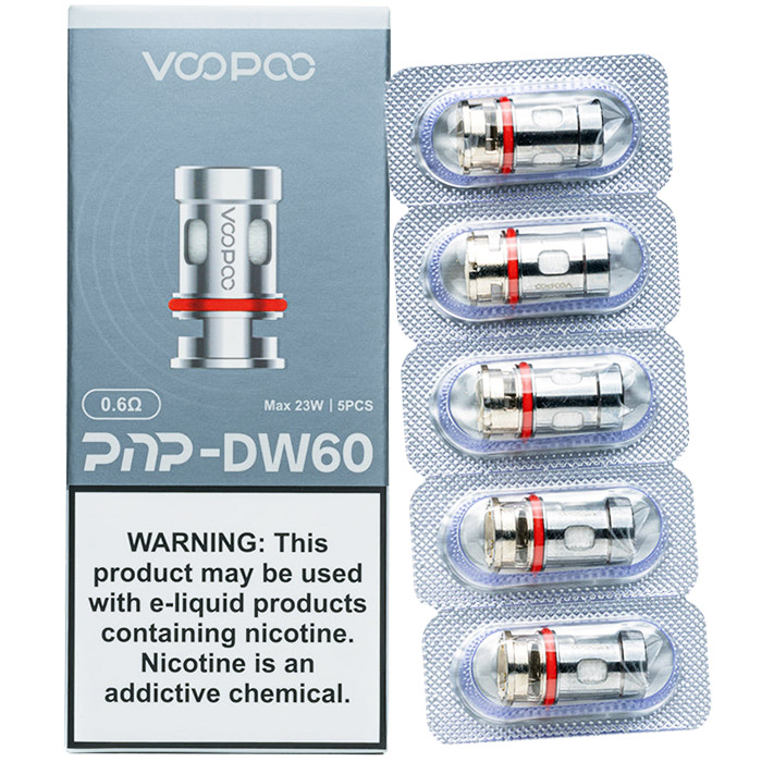 VOOPOO PnP Replacement Coils - PnP-DW60 0.6ohm, 5-Pack