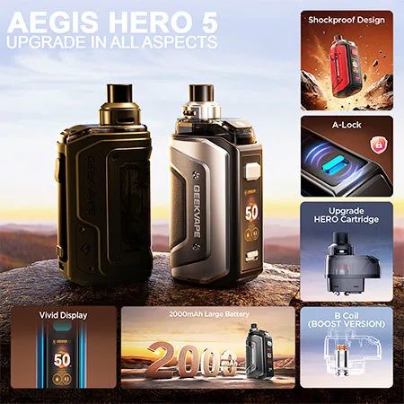 geekvape aegis hero 5 50w features geekvape aegis hero 5 50w features