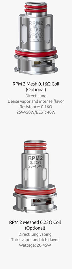 smok rpm 2 coil mesh features