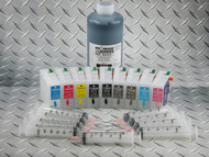 Refillable cartridge kit for Epson Pro 3880 with 9 x refillable cartridges and 1 x 1 liter bottle of Absolute Black ink for making Screen Separations (requires set of chips from original  cartridges)