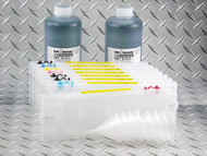 Refillable Cartridge Kit for the Epson Pro 4000 with 2 x 1 liter Bottles of i2i Absolute Black ink for making Screen Separations