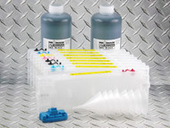 Refillable Cartridge Kit for the Epson Pro 4800 with 2 x 1 liter Bottles of i2i Absolute Black ink for making Screen Separations (black cartridge has matte black chip installed)