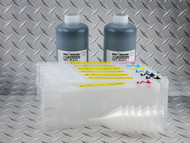 Refillable Cartridge Kit for the Epson Pro 7600/9600 with 2 x 1 liter bottles of Absolute Black ink for making Screen Separations (black cartridge has photo black chip installed)