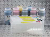 Refillable Cartridge Kit for the Epson Pro 7600/9600 with 1 x 500 ml Bottle of i2i Absolute Black ink for making Screen Separations and 6 x 500 ml Bottles of i2i Cave Paint Elite color pigment ink (black cartridge has photo black chip installed)