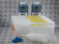 Refillable Cartridge Kit for the Epson Pro 7880/9880 with 2 x 1 liter Bottles of i2i Absolute Black ink for making Screen Separations (black cartridge has matte black chip installed)