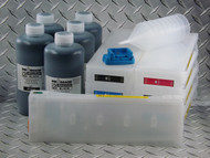 Refillable Cartridge Kit for the Epson Pro 7890/9890 with 5 x 1 liter bottles of i2i Absolute Black inks for making Screen Separations