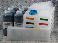 Refillable cartridge kit for Epson Pro 7900/9900 with 11 x refillable cartridges and 6 x 1 liter bottle of Absolute Black ink for making Screen Separations