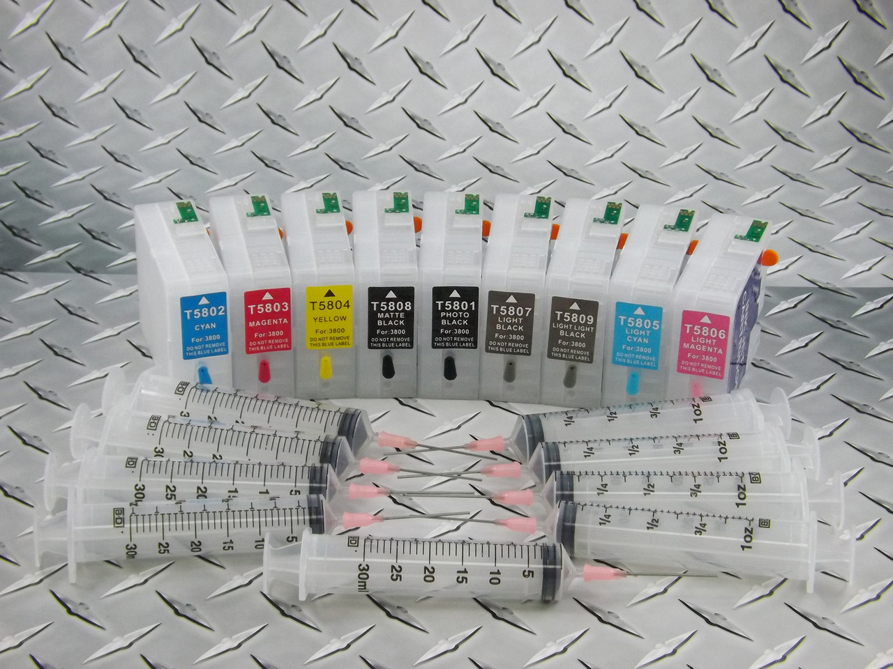 Refillable cartridge set for Epson Pro 3880 - 9 x refillable ...