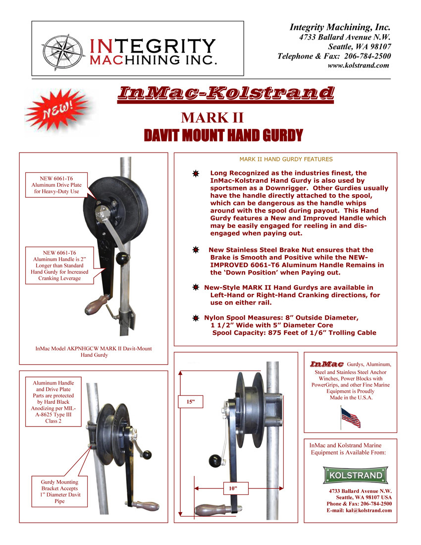 Akpnhgcw Mark Ii Inmac Kolstrand Mark Ii Davit Mount Hand Gurdy