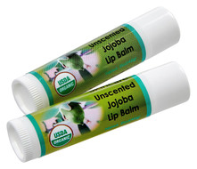 Jojoba Oil Unscented Lip Balm with Beeswax, all natural, over 70% cold pressed jojoba oil, 2 Lip balm (.15 oz/4.6 gm) 2 units