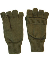 Fingerless Shooters Mitts Gloves in olive green