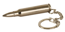 556 bullet Silver Keyring