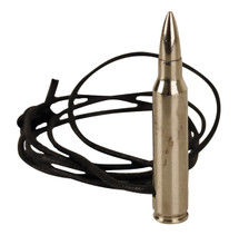 556 Silver bullet leather Necklace