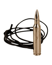 762 Silver bullet leather Necklace