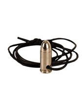 9mm Silver bullet leather Necklace