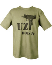Kombat T-Shirt Uzi Does It in olive green
